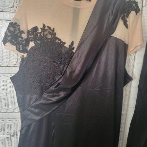 Long formal Black Gown with train